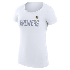 Milwaukee Brewers G-III 4Her by Carl Banks Women's Super-Slim Fit Lightweight Dot Print T-Shirt | MLB Online