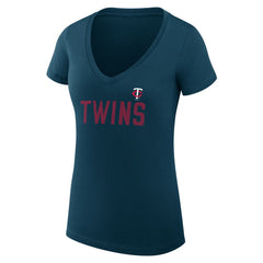 Minnesota Twins G-III 4Her by Carl Banks Women's Super-Slim Fit Lightweight Dot Print V-Neck T-Shirt | MLB Sale