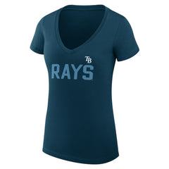 Tampa Bay Rays G-III 4Her by Carl Banks Women's Super-Slim Fit Lightweight Dot Print V-Neck T-Shirt | MLB Online