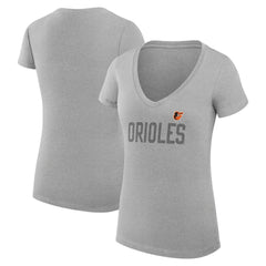 Baltimore Orioles G-III 4Her by Carl Banks Women's Super-Slim Fit Lightweight Dot Print V-Neck T-Shirt | MLB US
