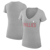 Philadelphia Phillies G-III 4Her by Carl Banks Women's Super-Slim Fit Lightweight Dot Print V-Neck T-Shirt | MLB Online
