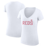 Cincinnati Reds G-III 4Her by Carl Banks Women's Super-Slim Fit Lightweight Dot Print V-Neck T-Shirt | MLB US