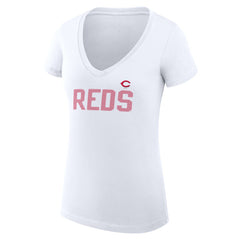Cincinnati Reds G-III 4Her by Carl Banks Women's Super-Slim Fit Lightweight Dot Print V-Neck T-Shirt | MLB US