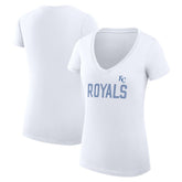 Kansas City Royals G-III 4Her by Carl Banks Women's Super-Slim Fit Lightweight Dot Print V-Neck T-Shirt | MLB New