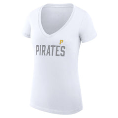 Pittsburgh Pirates G-III 4Her by Carl Banks Women's Super-Slim Fit Lightweight Dot Print V-Neck T-Shirt | MLB Sale