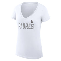 San Diego Padres G-III 4Her by Carl Banks Women's Super-Slim Fit Lightweight Dot Print V-Neck T-Shirt | MLB For sale