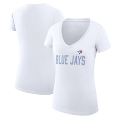 Toronto Blue Jays G-III 4Her by Carl Banks Women's Super-Slim Fit Lightweight Dot Print V-Neck T-Shirt | MLB Online