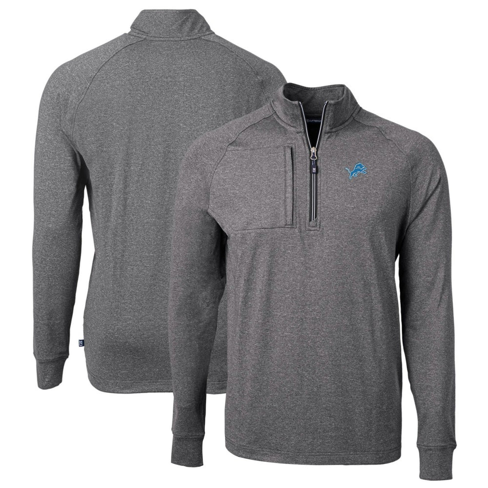 Detroit Lions Cutter & Buck Big & Tall Adapt Eco Knit Quarter-Zip Pullover Top