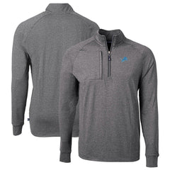 Detroit Lions Cutter & Buck Big & Tall Adapt Eco Knit Quarter-Zip Pullover Top