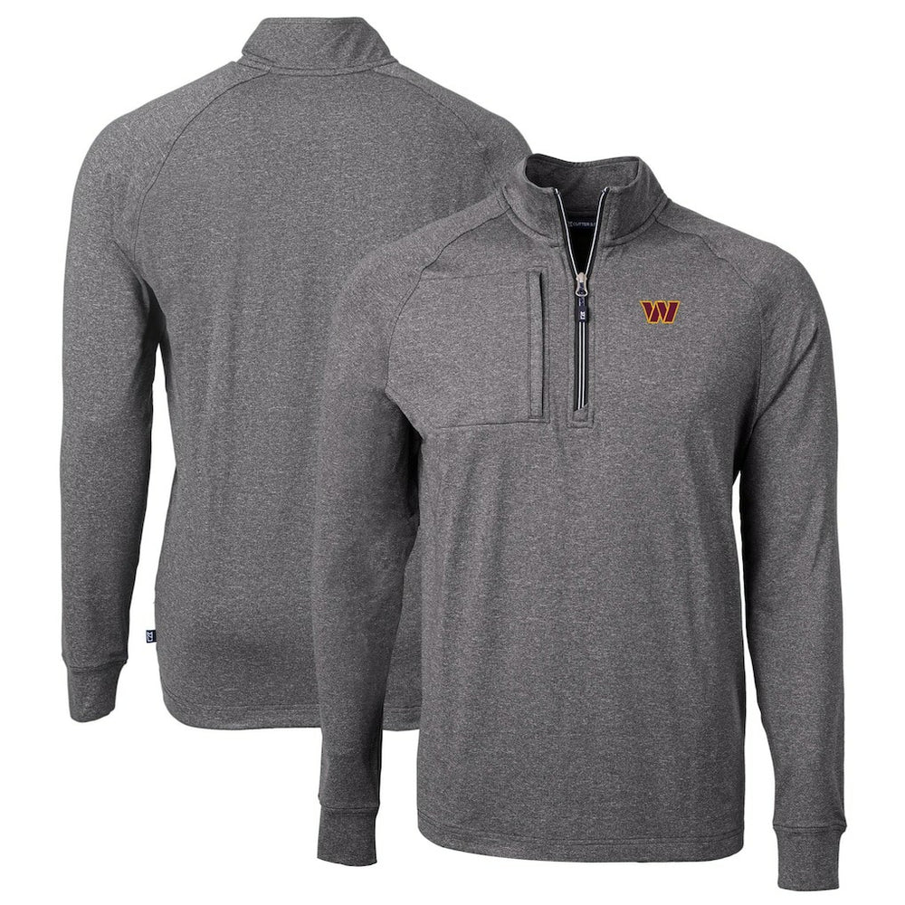 Washington Commanders Cutter & Buck Big & Tall Adapt Eco Knit Quarter-Zip Pullover Top