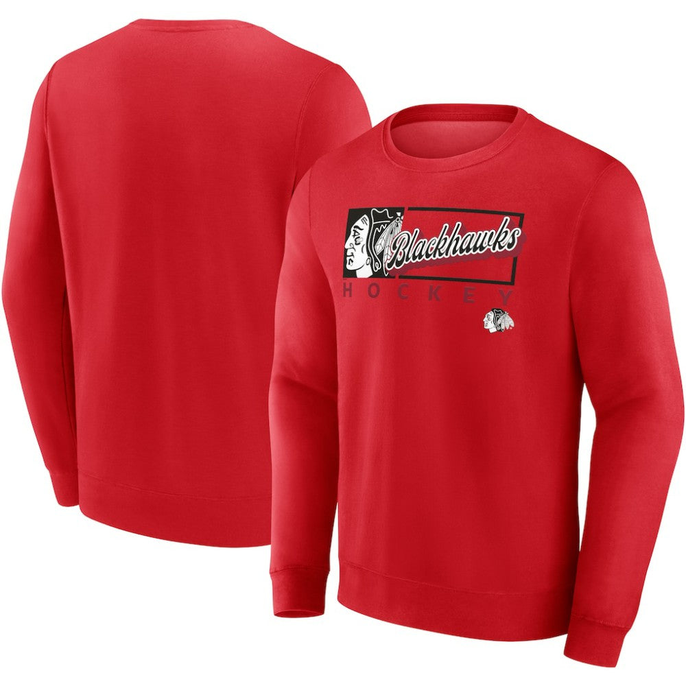 Chicago Blackhawks Fanatics Focus Fleece Pullover Sweatshirt Sale