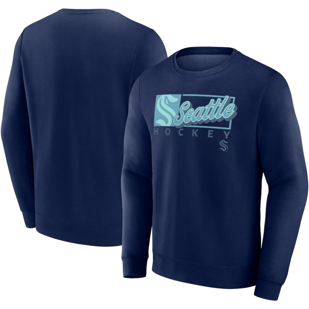 Seattle Kraken Fanatics Focus Fleece Pullover Sweatshirt On Sale