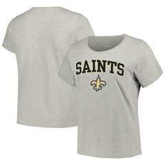 New Orleans Saints Fanatics Women's Plus Size Arch Over Logo T-Shirt