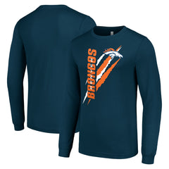 Denver Broncos Starter Color Scratch Long Sleeve T-Shirt
