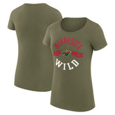 Minnesota Wild G-III 4Her by Carl Banks Women's Super-Slim Fit Lightweight City Graphic Sport Crewneck T-Shirt Sale