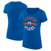 Edmonton Oilers G-III 4Her by Carl Banks Women's Super-Slim Fit Lightweight City Graphic Sport Crewneck T-Shirt Outlet