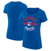 New York Rangers G-III 4Her by Carl Banks Women's Super-Slim Fit Lightweight City Graphic Sport Crewneck T-Shirt Sale
