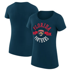 Florida Panthers G-III 4Her by Carl Banks Women's Super-Slim Fit Lightweight City Graphic Sport Crewneck T-Shirt Outlet