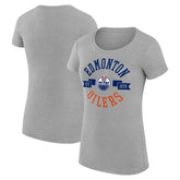 Edmonton Oilers G-III 4Her by Carl Banks Women's Super-Slim Fit Lightweight City Graphic Sport Crewneck T-Shirt On Sale