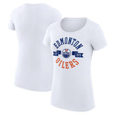 Edmonton Oilers G-III 4Her by Carl Banks Women's Super-Slim Fit Lightweight City Graphic Sport Crewneck T-Shirt For Sale