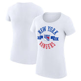 New York Rangers G-III 4Her by Carl Banks Women's Super-Slim Fit Lightweight City Graphic Sport Crewneck T-Shirt Discount