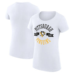 Pittsburgh Penguins G-III 4Her by Carl Banks Women's Super-Slim Fit Lightweight City Graphic Sport Crewneck T-Shirt Outlet