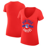 New York Rangers G-III 4Her by Carl Banks Women's Super-Slim Fit Lightweight City Graphic V-Neck T-Shirt Outlet