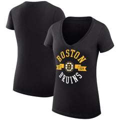 Boston Bruins G-III 4Her by Carl Banks Women's Super-Slim Fit Lightweight City Graphic V-Neck T-Shirt Sale