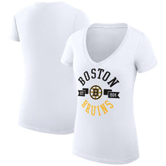 Boston Bruins G-III 4Her by Carl Banks Women's Super-Slim Fit Lightweight City Graphic V-Neck T-Shirt Discount