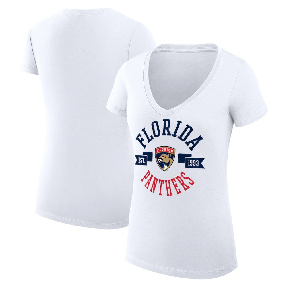 Florida Panthers G-III 4Her by Carl Banks Women's Super-Slim Fit Lightweight City Graphic V-Neck T-Shirt Outlet