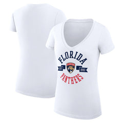 Florida Panthers G-III 4Her by Carl Banks Women's Super-Slim Fit Lightweight City Graphic V-Neck T-Shirt Outlet