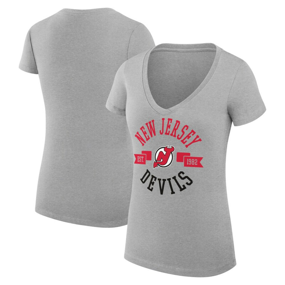 New Jersey Devils G-III 4Her by Carl Banks Women's Super-Slim Fit Lightweight City Graphic V-Neck T-Shirt Online