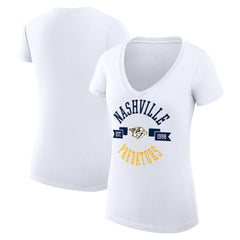 Nashville Predators G-III 4Her by Carl Banks Women's Super-Slim Fit Lightweight City Graphic V-Neck T-Shirt Discount