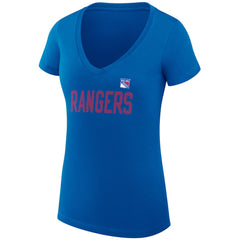 New York Rangers G-III 4Her by Carl Banks Women's Super-Slim Fit Lightweight Dot Print Team V-Neck T-Shirt Online