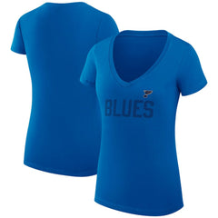 St. Louis Blues G-III 4Her by Carl Banks Women's Super-Slim Fit Lightweight Dot Print Team V-Neck T-Shirt Discount