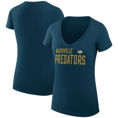 Nashville Predators G-III 4Her by Carl Banks Women's Super-Slim Fit Lightweight Dot Print Team V-Neck T-Shirt Discount
