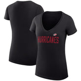 Carolina Hurricanes G-III 4Her by Carl Banks Women's Super-Slim Fit Lightweight Dot Print Team V-Neck T-Shirt On Sale