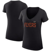 Philadelphia Flyers G-III 4Her by Carl Banks Women's Super-Slim Fit Lightweight Dot Print Team V-Neck T-Shirt On Sale