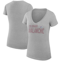 Colorado Avalanche G-III 4Her by Carl Banks Women's Super-Slim Fit Lightweight Dot Print Team V-Neck T-Shirt Discount