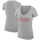 Detroit Red Wings G-III 4Her by Carl Banks Women's Super-Slim Fit Lightweight Dot Print Team V-Neck T-Shirt Sale