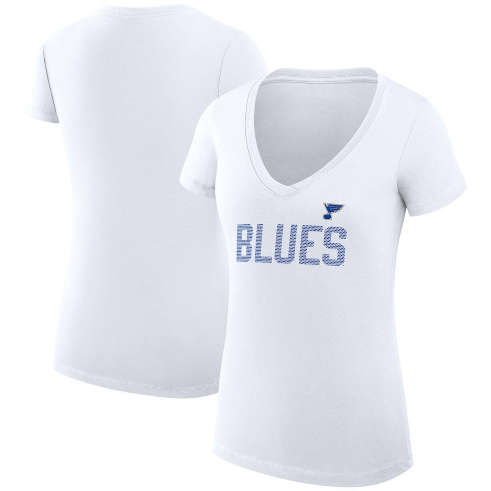 St. Louis Blues G-III 4Her by Carl Banks Women's Super-Slim Fit Lightweight Dot Print Team V-Neck T-Shirt Sale