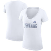 Tampa Bay Lightning G-III 4Her by Carl Banks Women's Super-Slim Fit Lightweight Dot Print Team V-Neck T-Shirt Outlet