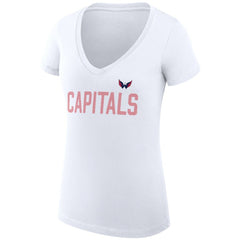 Washington Capitals G-III 4Her by Carl Banks Women's Super-Slim Fit Lightweight Dot Print Team V-Neck T-Shirt Outlet