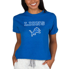 Detroit Lions Concepts Sport Women's Tri-Blend Mainstream Terry Short Sleeve Sweatshirt Top