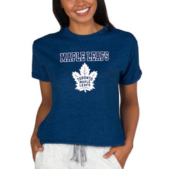 Toronto Maple Leafs Concepts Sport Women's Tri-Blend Mainstream Terry Short Sleeve Sweatshirt Top On Sale