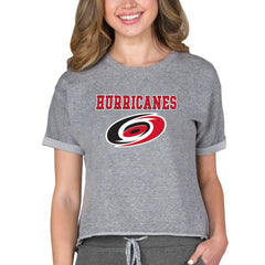 Carolina Hurricanes Concepts Sport Women's Tri-Blend Mainstream Terry Short Sleeve Sweatshirt Top On Sale