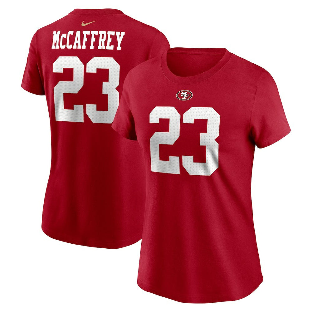 San Francisco 49ers Nike Christian McCaffrey Women's Player Name & Number T-Shirt