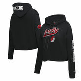 Portland Trail Blazers Pro Standard Women's 2023/24 City Edition Cropped Pullover Hoodie New