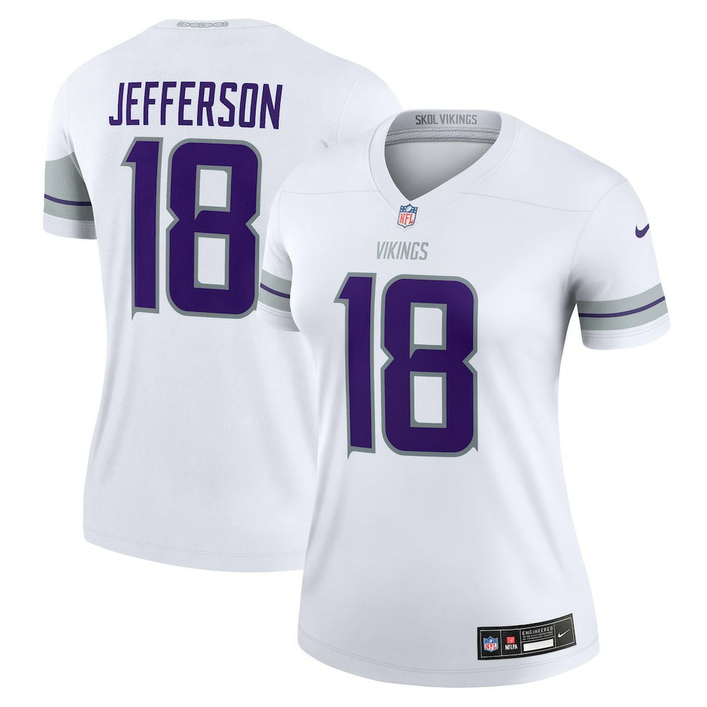 Minnesota Vikings Nike Justin Jefferson Women's Alternate Legend Player Performance Top