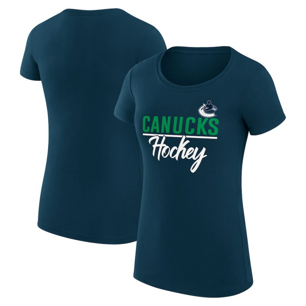 Vancouver Canucks G-III 4Her by Carl Banks Women's Super-Slim Fit Lightweight Team Sport T-Shirt Sale